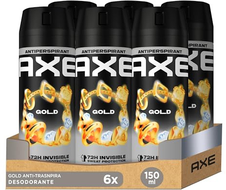 Axe Deodorant für Herren, Anti-Transpirant Gold, 150 ml, 6 Stück