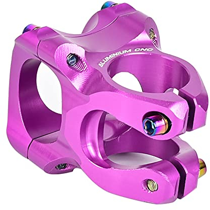 Fahrrad Lenker Vorbau,MoreChioce 35mm Lenker Vorbau Aluminiumlegierung Rutschfester Kurzer Vorbau Gabelschaft Extender Mountainbike Lenker Legierung für Mountainbike Rennrad MTB,Lila