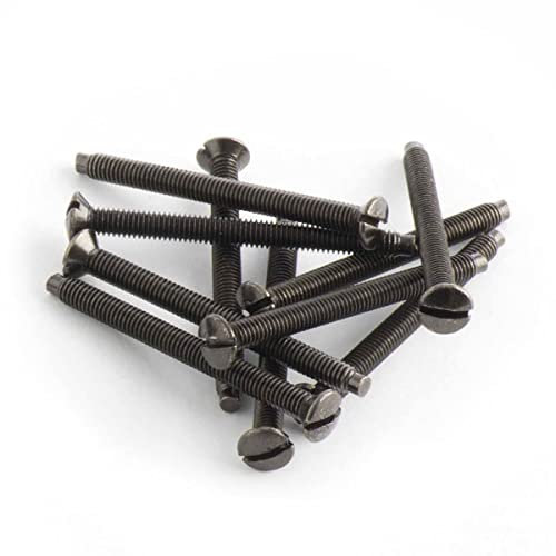 20x M3.5 x 38mm Electrical Machine Screw Raised-Head Black Nickel Finish - Raised Edge Screwed compatible Light Switches Sockets Plugs Fixing Bolt Redecorating Repurposing 20PACK