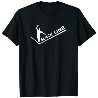 Lustiges Slackline Motiv für Slackliner T-Shirt