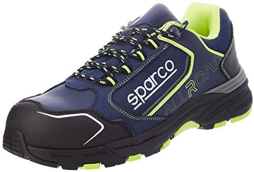 Sparco Allroad, Scarpe Antinfortunistche da Lavoro Unisex-Adulto, Blu-Giallo Fluo, 48