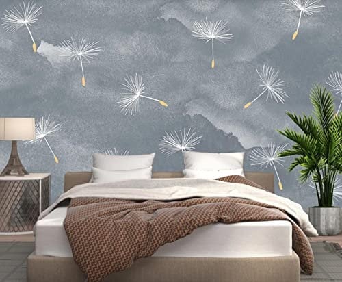 Wallpaper 3D Grey Abstract White Dandelion Wall Murals Wallpapers for Bedroom Living Room
