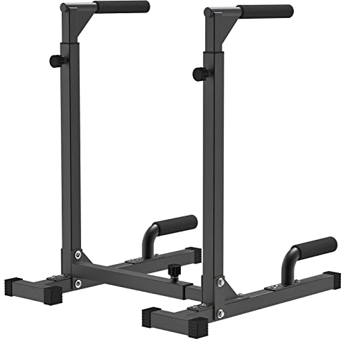 SELEWARE Solide Dip-Bar, verstellbare Dip-Station Home Gym Fitness Calisthenics Ausrüstung, multifunktionaler Krafttraining, Dip-Ständer mit Push-Up-Stange für Trizeps-Dips, (1 Packung)