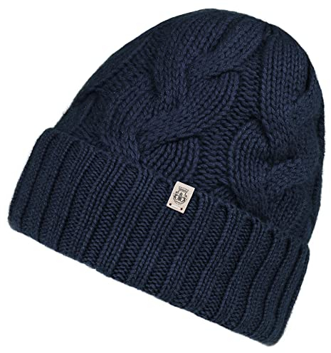 Roeckl Damen Braided Cashmere Strickmütze, Navy, Einheitsgröße EU