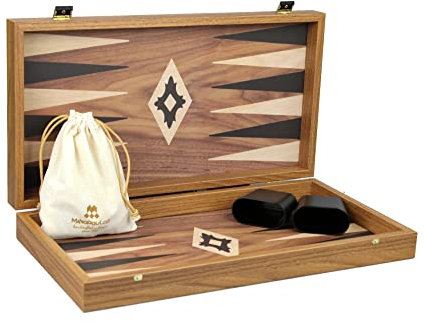 Manopoulos Backgammon-Set Walnuss 20 Zoll