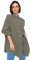 SASSYCLASSY Oversize Musselin Bluse Damen Langarm - Oversized Freizeit Look - Hemdbluse lang aus Baumwolle mit V Ausschnitt - Long-Bluse One Size (Gr. 36-48) Khaki