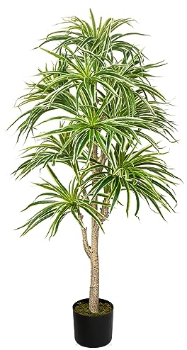 120cm Kunstpflanze Groß Dracaena Baum, Chlorophytum Gefälschte Spinnenpflanze, Deko kunstpflanze hängend für Wohnzimmer Balkon Schlafzimmer Badezimmer Zimmer Tischdeko, Innen- und Außendekoration