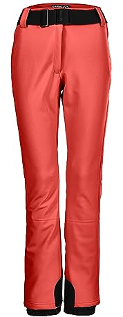 killtec Damen Skihose/Softshell Hose mit Schneefang und Gürtel KSW 221 WMN SKI SFTSHLL PNTS, neon-Coral, 38, 37328-000
