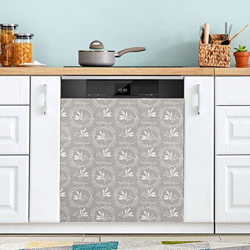 Gray French Dishwasher Magnet Cover Refrigerator Panel Decal Deco for Cabinet Kitchen Laundry Room Gift 23 x 26 