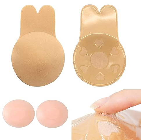 YOLMFOEV Klebe BH,Trägerloser BH,Klebe BH Push Up mit 2 Nippelpads,Starke Klebe BH Invisible Strapless Bra,BH Rückenfrei für Rückenfreie Kleider,Abendkleider,Hochzeitskleider