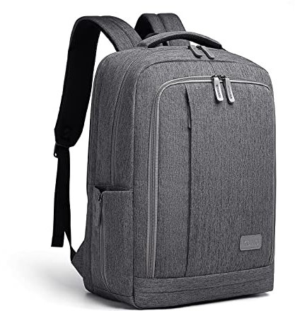Kono Mochila Hombre Portátil 15,6 Pulgadas con Puerto USB, Mochila Impermeable Antirrobo para Trabajo Universidad Viaje Diario, Mochila Ordenador Grande con Múltiples Compartimentos (Gris, L)