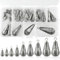 Peaken 25pcs Mixed Fishing Weights - 3.5g, 5g, 7g, 10g, 15g, 20g, 30g, 40g Sinkers for River, Freshwater, Mackerel