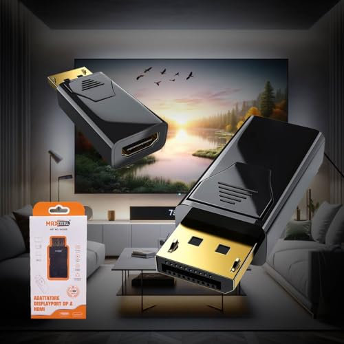 A2ZWORLD Adattatore Convertitore da DisplayPort a HDMI, Alta Definizione Audio e Video, Ultra HD 4K, per Monitor Esterni, Televisori, Proiettori