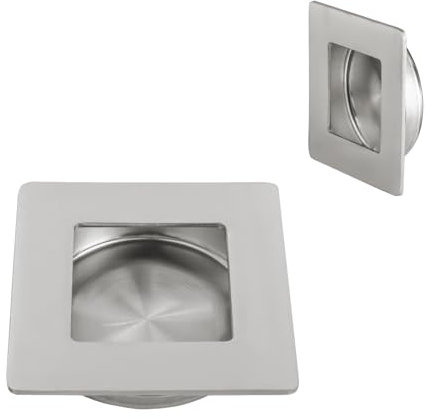 HOMOTEK Maniglie quadrate da incasso per porta scorrevole dell'armadio, diametro interno 60 mm, maniglie a filo per porta tascabile, porta bypass, maniglie per porte di fienile, cassetti (acciaio