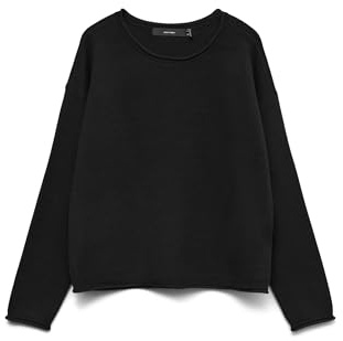 VERO Moda Damen Vmgold Roll Ls O-Neck Pullover Strickpullover (1er Pack)