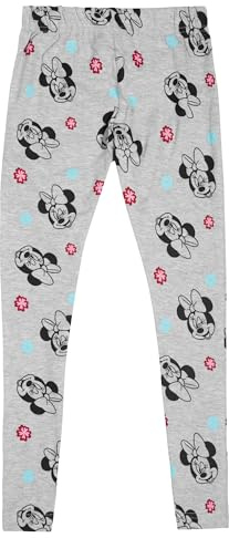 Disney Minnie Mouse Leggings für Mädchen - Kinder Leggins Hose Mädchenhose Sporthose Grau