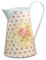 Antikas - Jarra de metal vintage con flores