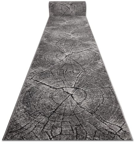 rugsx Läufer Silver Tronko Baum Holz, Flurteppich, Küchenteppich, Florteppich, modern, Diverse Größen, grau 80x500 cm