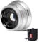 Pergear 25mm F1.7 manuelles APS-C M4/3-Mount-Objektiv mit großer Blende, kompatibel mit Panasonic GH6, GH5, GH5II, GH4, GM5, GX1, G9II, Olympus OM-1 II, E-M5 III, OM-5, E-P7, E-M10 IV (Silver)
