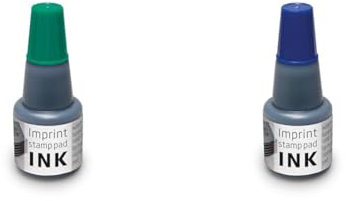 Imprint Stempelfarbe zum Nachfüllen für Stempelkissen 9072M & 9073M, Wasserbasierend Grün & Stempelfarbe zum Nachfüllen für Stempelkissen 9072M & 9073M, Wasserbasierend Blau