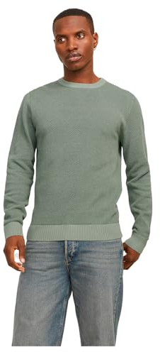 JACK & JONES Men's Jjeglobe Knit Crew Neck Noos Jumper, Iceberg Green, XL