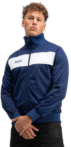 Lonsdale Herren-Trainingsjacke, schmale Passform Sportjacke aus Polyester | Leichte Jacke mit Reißverschlusstaschen und elastischen Bündchen, bequeme Passform zum Laufen und für den Freizeiteinsatz