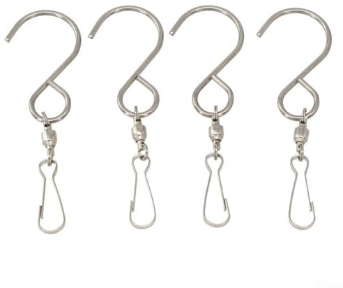 Drehhaken zum Aufhängen von Werbetafeln, Einzelhandelsprodukte, langlebig (4 Stück Silber)