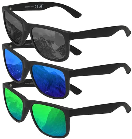 SPEEDHYUN modische polarisierte Sonnenbrille, Sportbrille für Männer und Frauen, 3-teiliges Set, leicht zu kontrollieren alle Arten von Outdoor-Sportarten