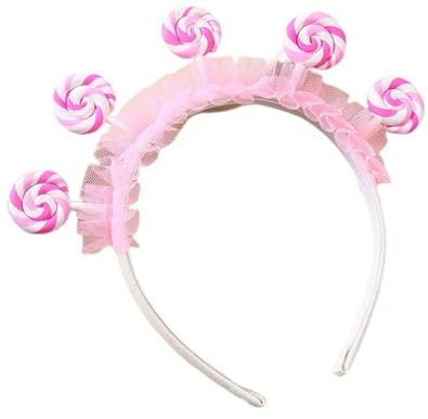 KADSXIYA Lollipop Süßer Haarreif, Handgefertigt, Neuheit, Stirnband, Für Frauen, Mädchen, Kinder, Partygänger, Cosplayer, Fotografen, Größe 55-56 cm, 1 Stück