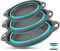 Collapsible Colander Set of 3, Silicone Colander for Drain Vegetables, Fruits. Sieves and Strainers, Space Saving, Kitchen Gadgets, Suitable for Outdoor Camping, 3 Sizes (10+11.4+13.4 inch) Blue