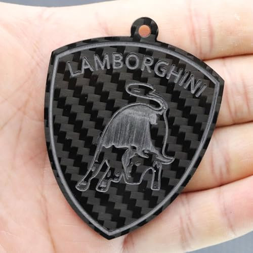 SCMDNOZ Porte Clef Voiture pour Lamborghini Aventador Gallardo Huracan Murcielago Urus, Porte-clés avec Logo pour Hommes et Femmes, Voiture Accessoires,Without Gift Box-Black