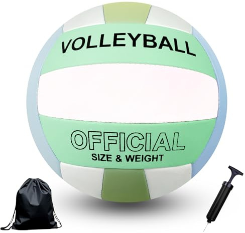 Bibykivn Volleyball Official Size 5,Wasserfest Volleyball Ball mit Pumpe,PVC-Oberfläche und explosionsgeschützte Auskleidung,Outdoor Beachvolleyball für Beach, Pool und Strand
