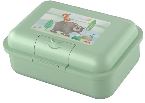 HABA Brotdose Wald (Grün) mit Trennfach – Robuste Snackbox für Kinder, spülmaschinengeeignet, ideal für Schule, Kita & Reise – 2012442003