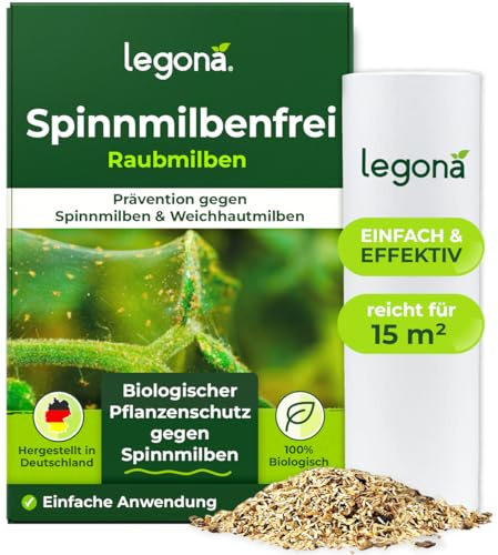 Legona Raubmilben gegen Spinnmilben & Weichhautmilben | Streu für 15 m² | Präventivbehandlung - 1 Lieferung | Spinnmilben bekämpfen