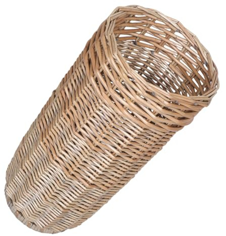 Freistehender Schirmständer aus Rattan mit Großem Innenraum für Zuhause | Geflochtene Optik, Multifunktionale Aufbewahrung, für Regenschirme und Golfschläger, Eingangsbereich und Büro