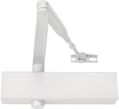 Bricard 6201201 Ferme-Porte hydraulique force 2-4 (80kg), bras standard, CE, Coupe-Feu, conforme à la norme en 1154, Blanc