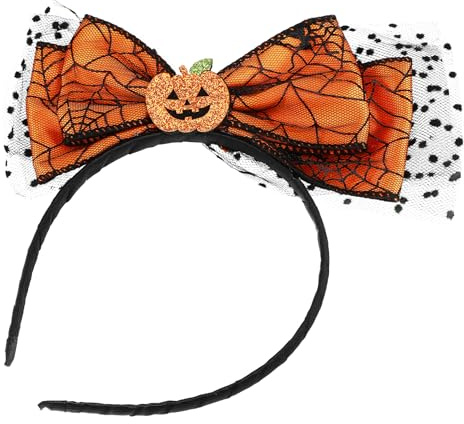 Toyvian Halloween Haarreif Mit KüRbis Schleife Lustige Haarreifen FüR Party Dekoration Stirnband Mit Verschiedenen Gruselmotiven Wie Fledermaus Spinne Skelett