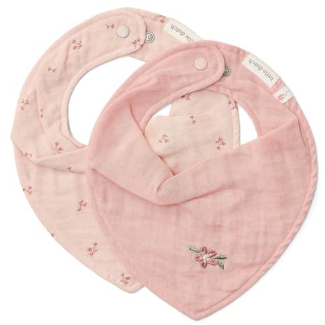 Little Dutch Lätzchen Bandana Dreieckstuch Halstuch Baby Kleinkind 2er Set Blossom rosa - Pure
