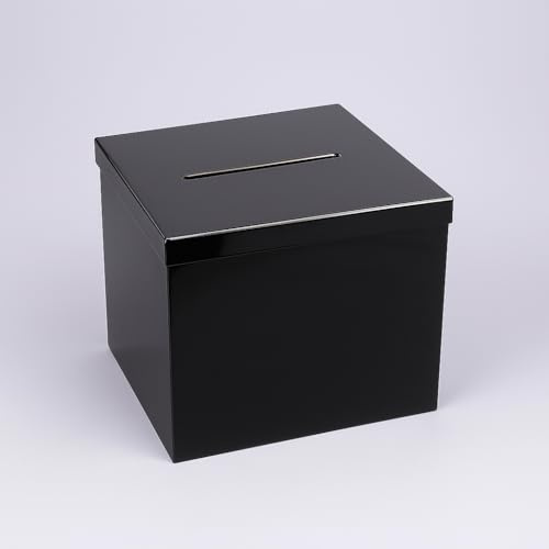 Premium Mainetti Kartenbox für Feiern – 25 x 25 x 25 cm – Schwarz-weiße Geschenkbox für Hochzeitsgeschenke, Umschläge und Wünsche – Faltbare und robuste Spardose für Veranstaltungen