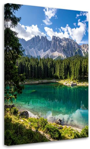 Feeby Bilder - Foto Geschenk - Landschaft See Berge Natur - 30x45 1tlg - Leinwandbilder Wohnzimmer - Wandbild über dem Bett - Bild Schlafzimmer - Aesthetic Zimmer Deko - Modern Pictures