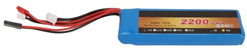 BTOSEP Batterie Lipo 2S 7.4V 2200mAh 8C, Batterie Li pour émetteur T6J T8FG 12FG, Télécommande