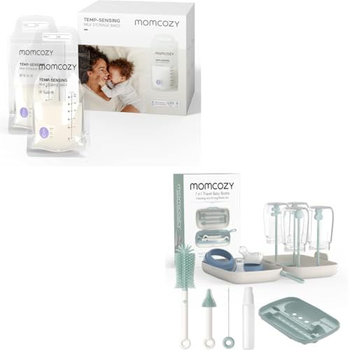 Momcozy Storage Bags 120 PCS and Bottle Brush Set