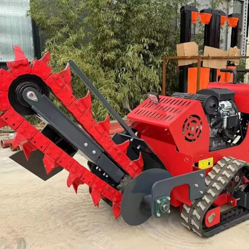 Compact Tracked Mini Trencher Skid Steer Walk-Behind Ditcher for Garden Farm Pipeline Installation Cable Trenching Machine High Precision Chain Digging Tool