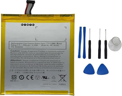 ASKC MC-347993 58-000084 ST08A Laptop Battery Compatible with Fire HD 7 4th Gen 2014 SQ46CW B00IKPW0UA Series 3.7V 12.95Wh 3500mAh with Tools