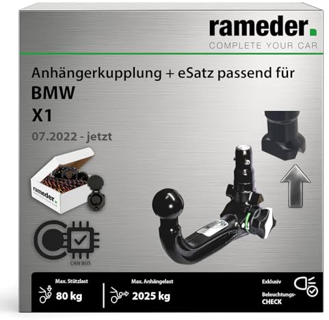 Anhängerkupplung abnehmbar Oris passend für BMW X1 Typ U11 Baujahr: 2022-jetzt inkl. 13 poligem spezifischen CAN-Bus Elektrosatz | rameder. Komplettsatz - AK41