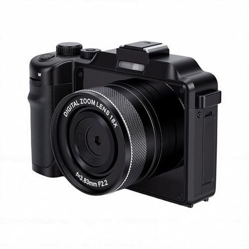 Oreilet Fotocamera Digitale, 8K 100MP 18X Zoom 3 Pollici WiFi CCD Vlog Camera, Fotocamera Punta e Scatta con Stabilizzazione a 6 Assi, Doppia Lente e Scheda di Memoria Incorporata per Studenti (64GB)