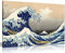 Katsushika Hokusai Kunstdruck auf Leinwand, Motiv Die große Welle vor Kanagawa, 76 x 51 cm