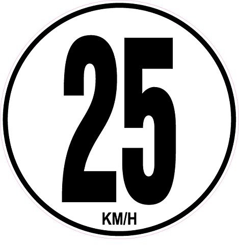 Wandtattoo, Geschwindigkeitsbeschränkung 25 km/h, 20 cm