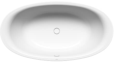 Kaldewei Badewanne Ellipso Duo Oval Freistehend Modell 232-7 190 x 100 x 44 cm, bestehend aus beschichtetem Spezial PUR, inkl. flexiblem Ablaufschlauch und Sonderfußgestell, alpinweiß mit Perl-Effekt