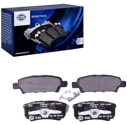 HELLA 8DB 355 010-811 Bremsbeläge - mit akustischer Verschleißwarnung | Kompatibel mit: CHRYSLER SEBRING, SEBRING Cabriolet, DODGE AVENGER, CALIBER, JEEP COMPASS, PATRIOT